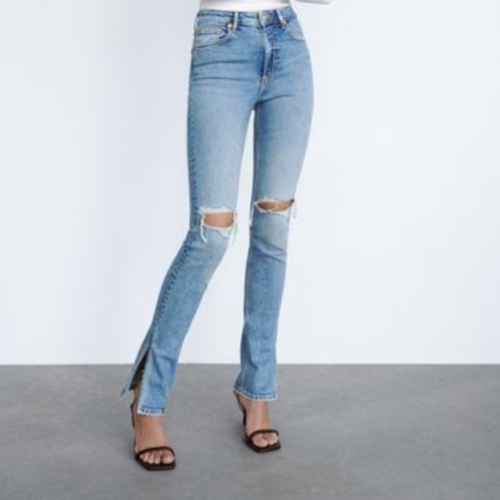 ZARA FULL LENGTH HIGH RISE JEANS